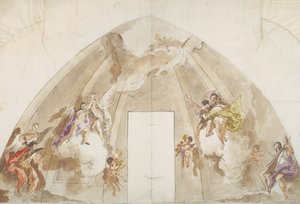 Angeli Cantanti e Musicanti - Disegno preparatorio per il soffitto della Cattedrale di Udine